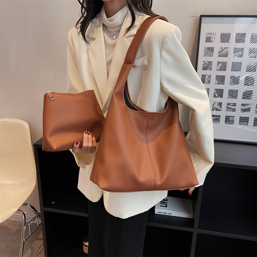 Vegane Leder-Hobo-Tasche mit Schulterriemen