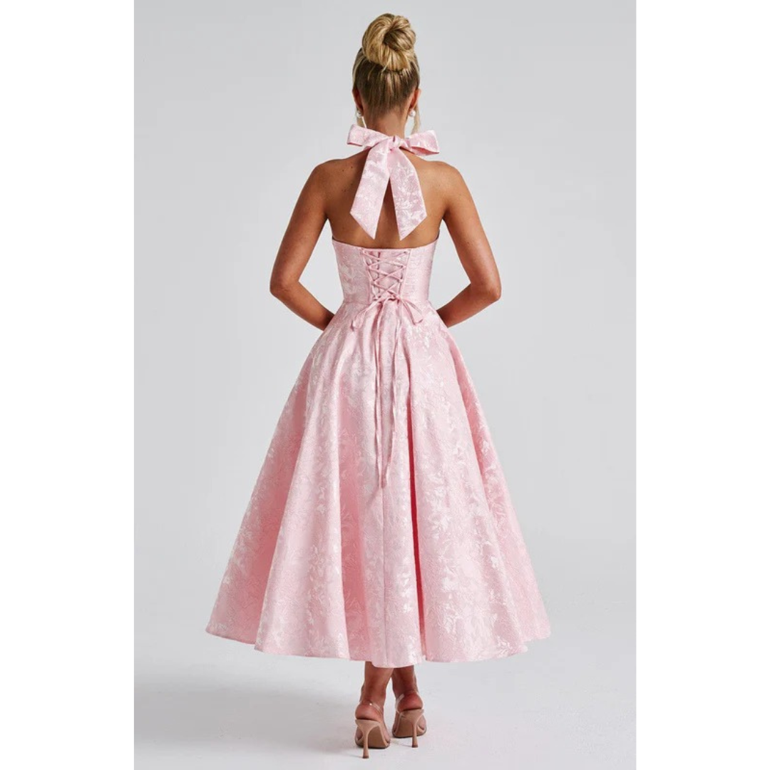 Beate | Damen Midi Kleid Mit Neckholder Für Hochzeit