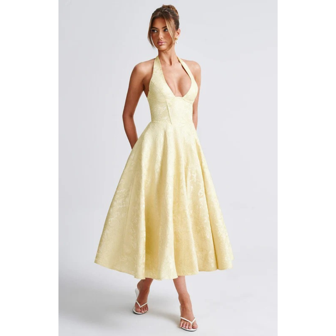 Beate | Damen Midi Kleid Mit Neckholder Für Hochzeit