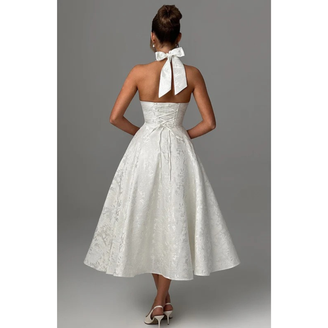 Beate | Damen Midi Kleid Mit Neckholder Für Hochzeit