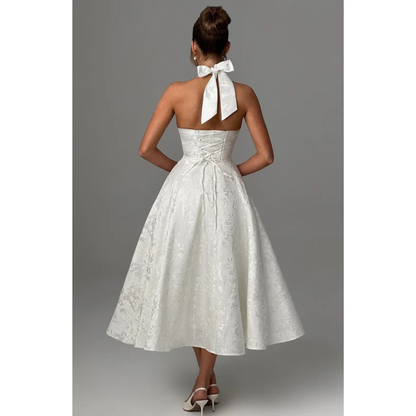 Beate | Damen Midi Kleid Mit Neckholder Für Hochzeit