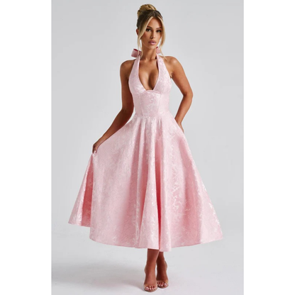 Beate | Damen Midi Kleid Mit Neckholder Für Hochzeit