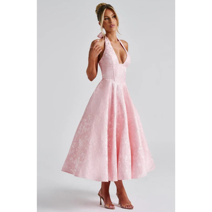 Beate | Damen Midi Kleid Mit Neckholder Für Hochzeit