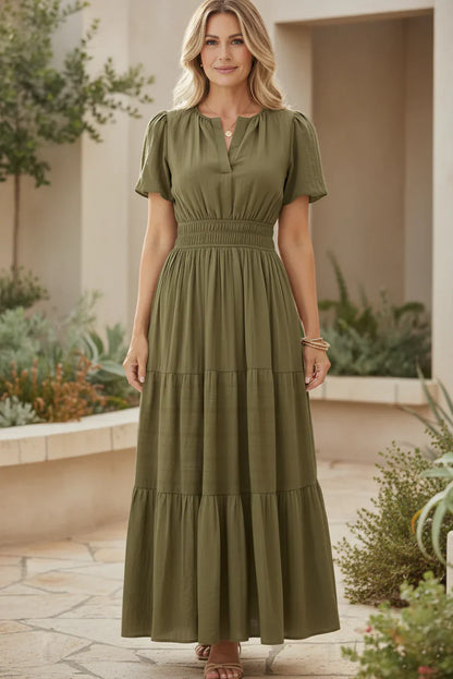 Beatrice Esposito Pleated Maxi Dress - gallery view showcasing pleated fabric detail