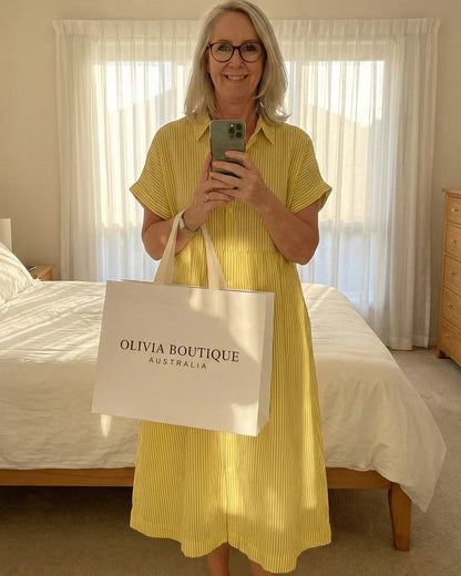 Beatrice Esposito Pleated Maxi Dress - gallery image highlighting skirt pleats and length