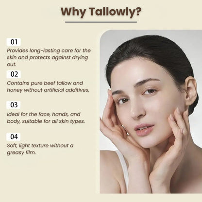 Beef Tallow Moisturizer | Tallow and Honey Balm | Face and Skin Cream | Tallowly