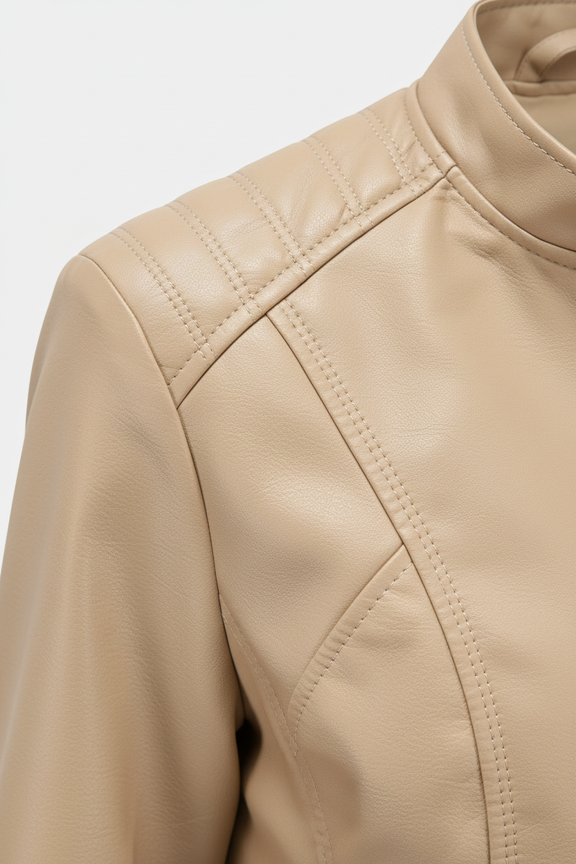 Beige - Gewatteerde schouder detail