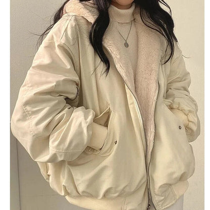 Damen Pufferjacke mit Teddyfell