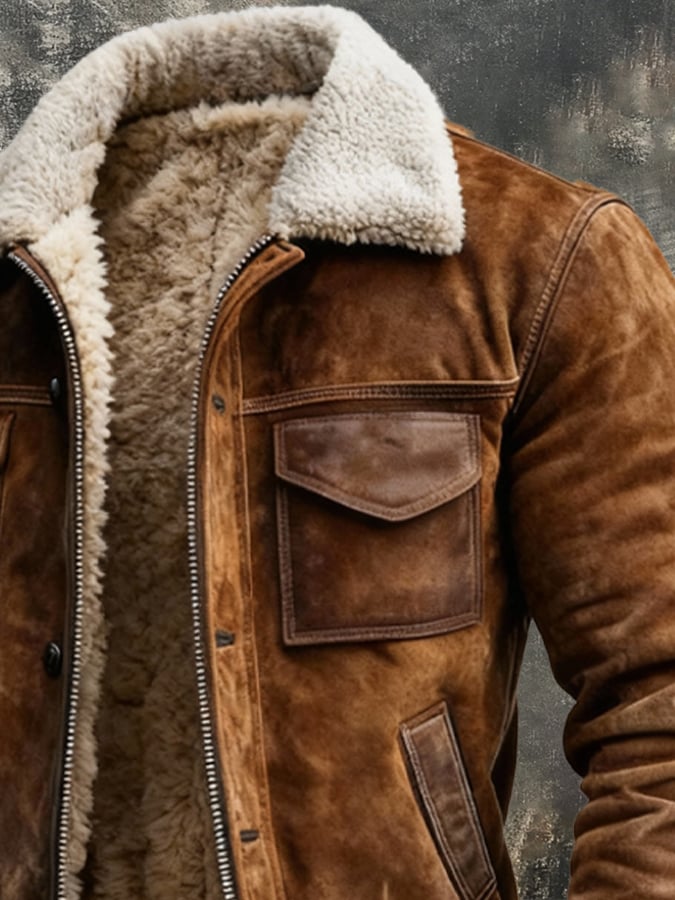 Leather Jacket with Sherpa Lining – Warm, Soft and Trendy