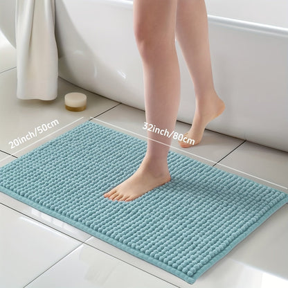 Soft Chenille Bathroom Mat – Plush Absorbent Non-Slip Quick-Dry Rug