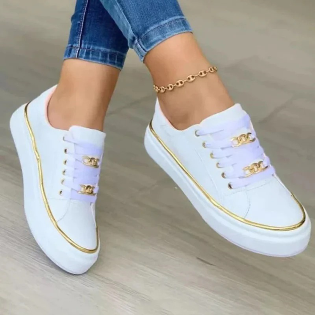 Bianca | Damen Sneaker Mit Gold Detail