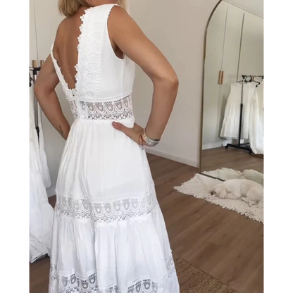 Biancay | Damen Modernes Midikleid V-Ausschnitt