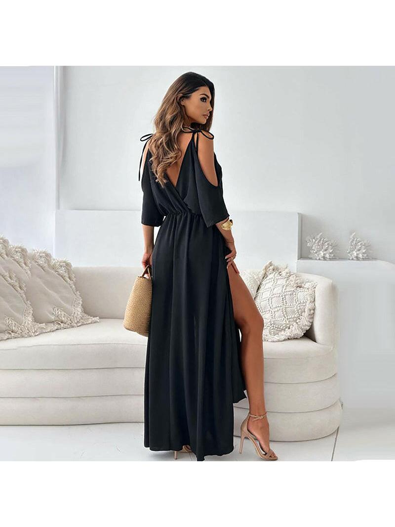 Sophia | Women's Maxi Dress With V-Neck And Ruched Waist Detail | Elegant