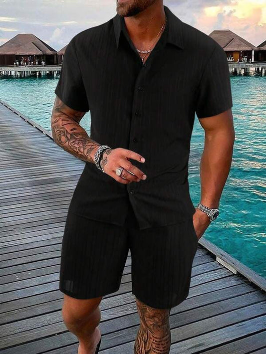 Jaxon – Ensemble homme chemise manches courtes avec col et boutons