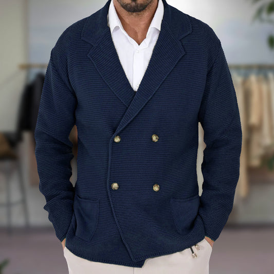 Herren Doppelreihiger Blazer | Im Strickstil