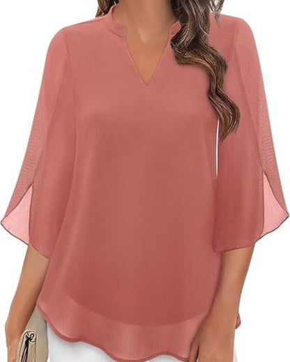 Bluse für Damen mit V-Ausschnitt | 3/4-Arm