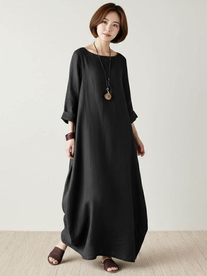 Serena | Women's Oversized Boho Maxi Dress with 3/4 Sleeves