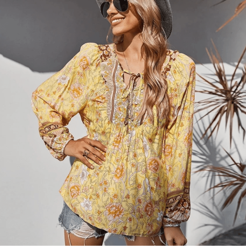 Boho Chic Floral Blouse