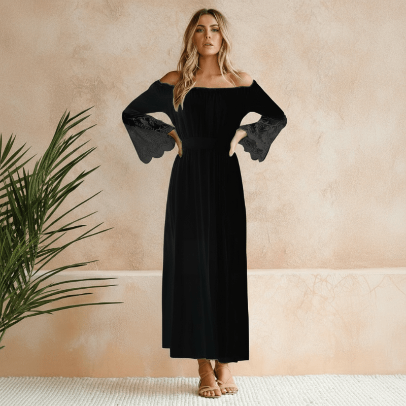 Damen Schulterfreies Kleid | Maxi