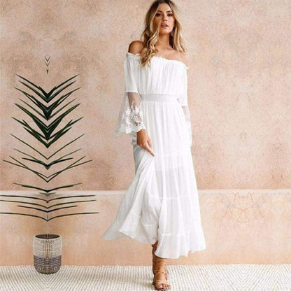 Damen Schulterfreies Kleid | Maxi