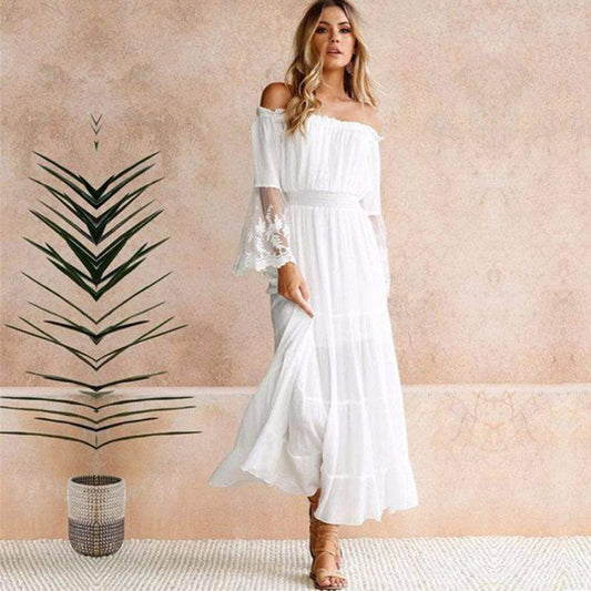 Damen Schulterfreies Kleid | Maxi