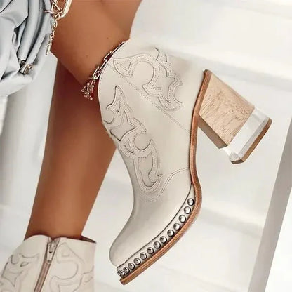 Zaria Bottines Femme – Bottines Élégantes en Cuir avec Style Moderne et Confort Durable
