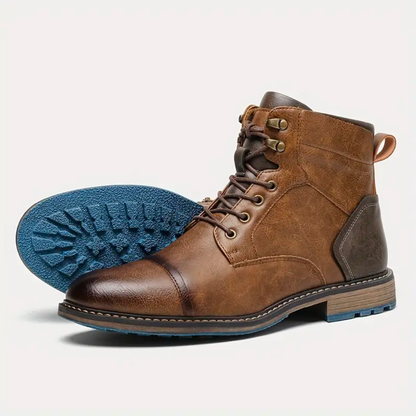 Enzo | Vintage sznurowane Leather boots dla mężczyzn