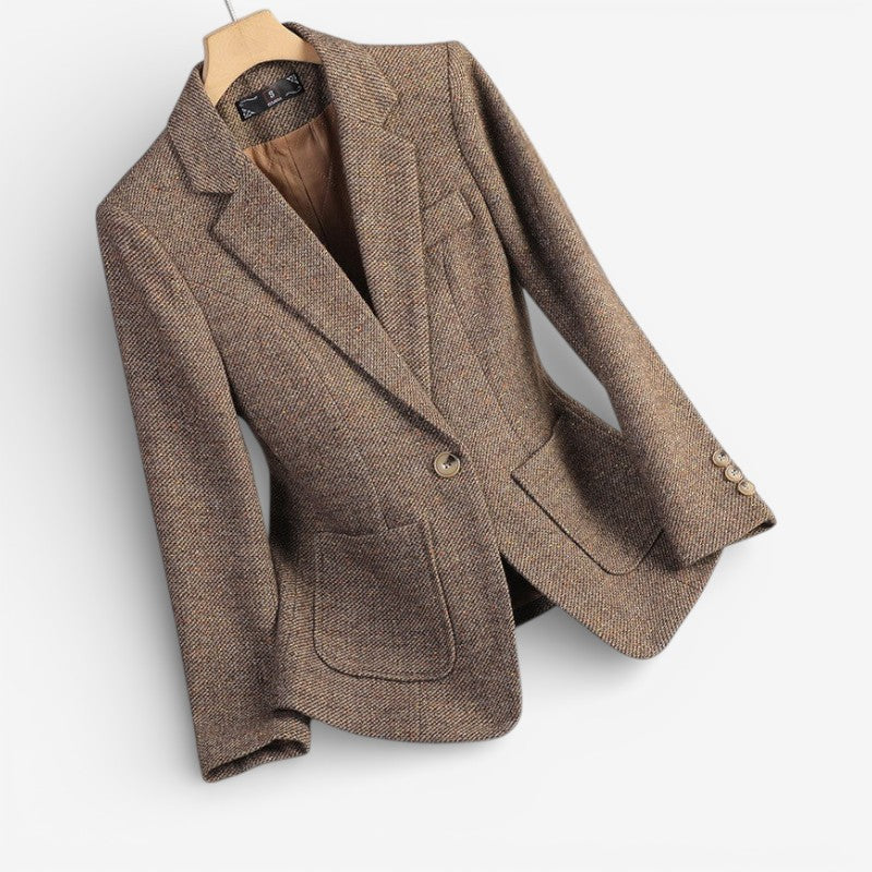 Elodie – Lapel Collar Long Sleeve Blazer With Buttons and Pockets