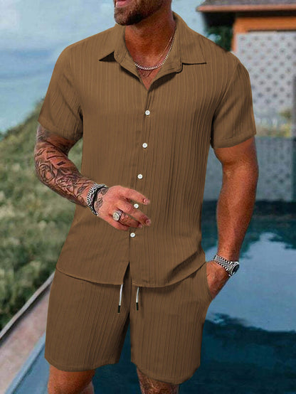 Jaxon – Ensemble homme chemise manches courtes avec col et boutons