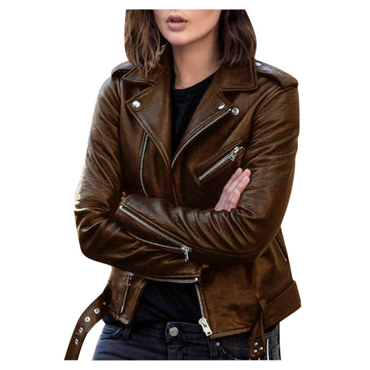Damen Reißverschluss Jacke | Biker-Stil