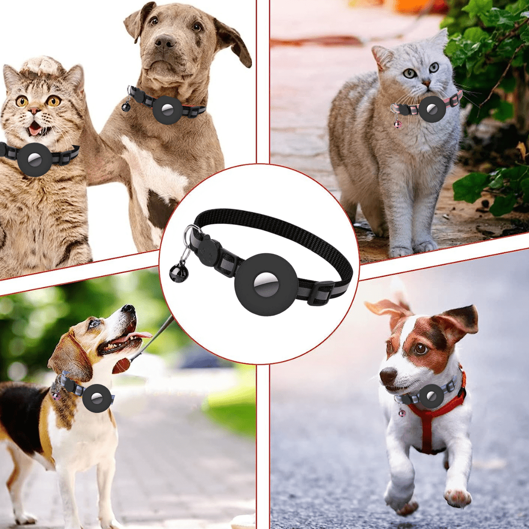 Pet AirTag Collar Nylon Ripstop Adjustable 22–35cm Reflective Breakaway Waterproof Cat Dog Tracking Collar Lightweight | Koossa