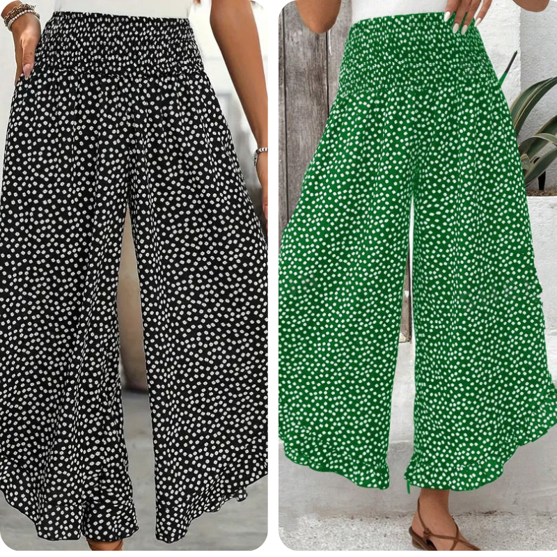 Pantalon Femme Fluide Taille Haute Jambes Larges Coupe Élégante Décontractée