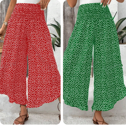 Pantalon Femme Fluide Taille Haute Jambes Larges Coupe Élégante Décontractée