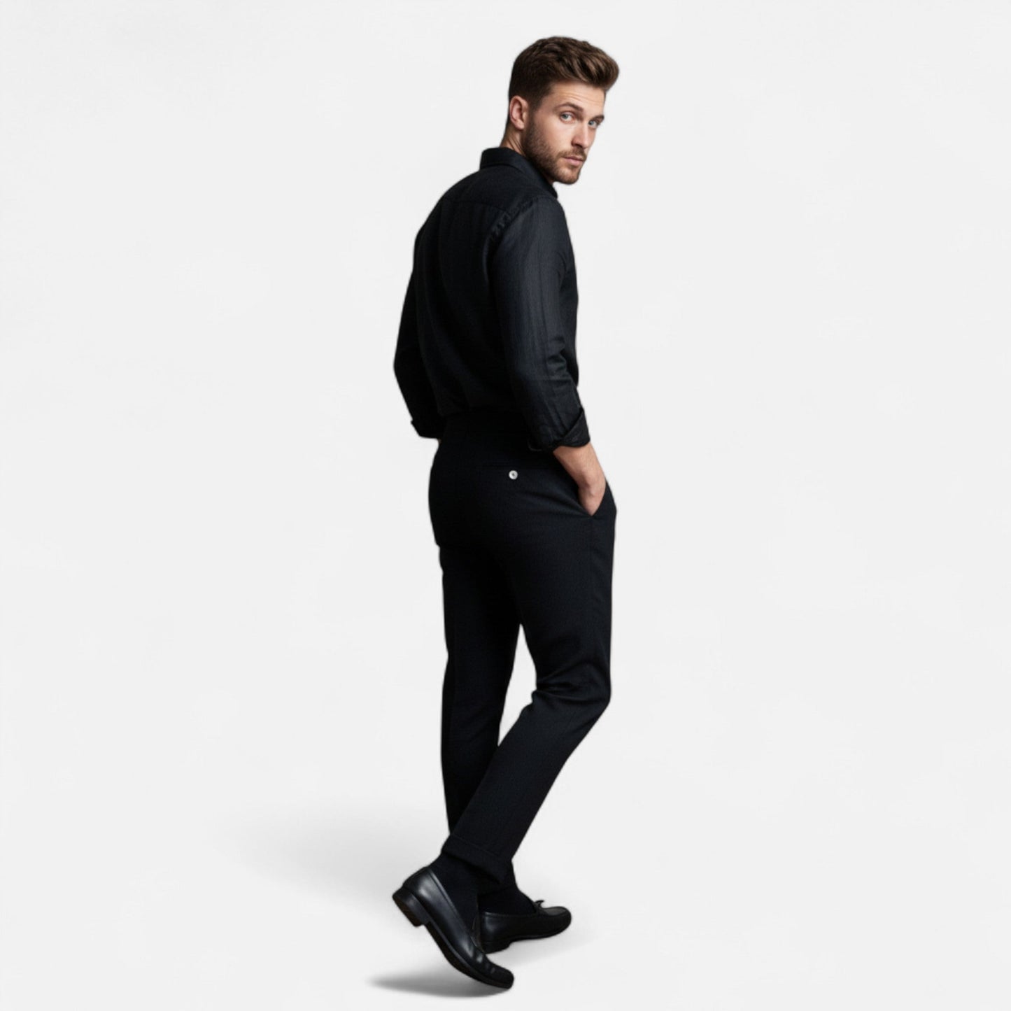 Pantalons taille haute pour hommes