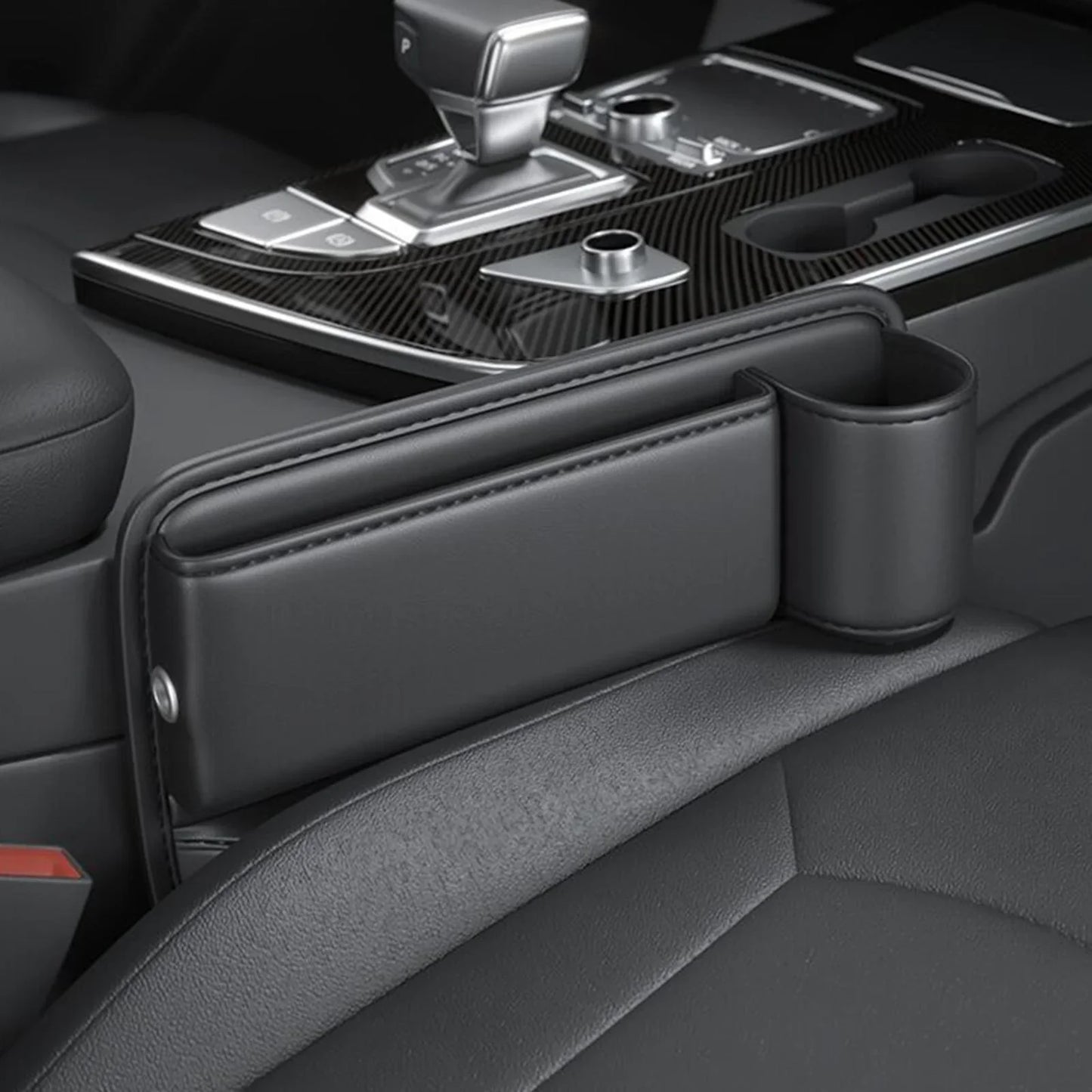 Luxora Car Seat Organizer with Cup Holder - Multifunctional Front Seat Storage Solution