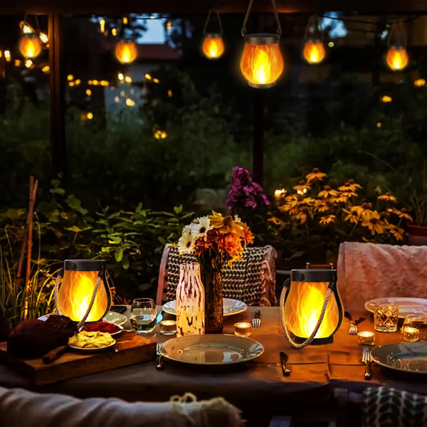 Solar-Gartenlaternen mit Flammen-Effekt -    Zorenza