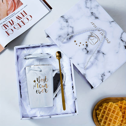 Moederdagcadeau | Marmeren Mokset met Gouden Opdruk – Het Perfecte Moederdagcadeau