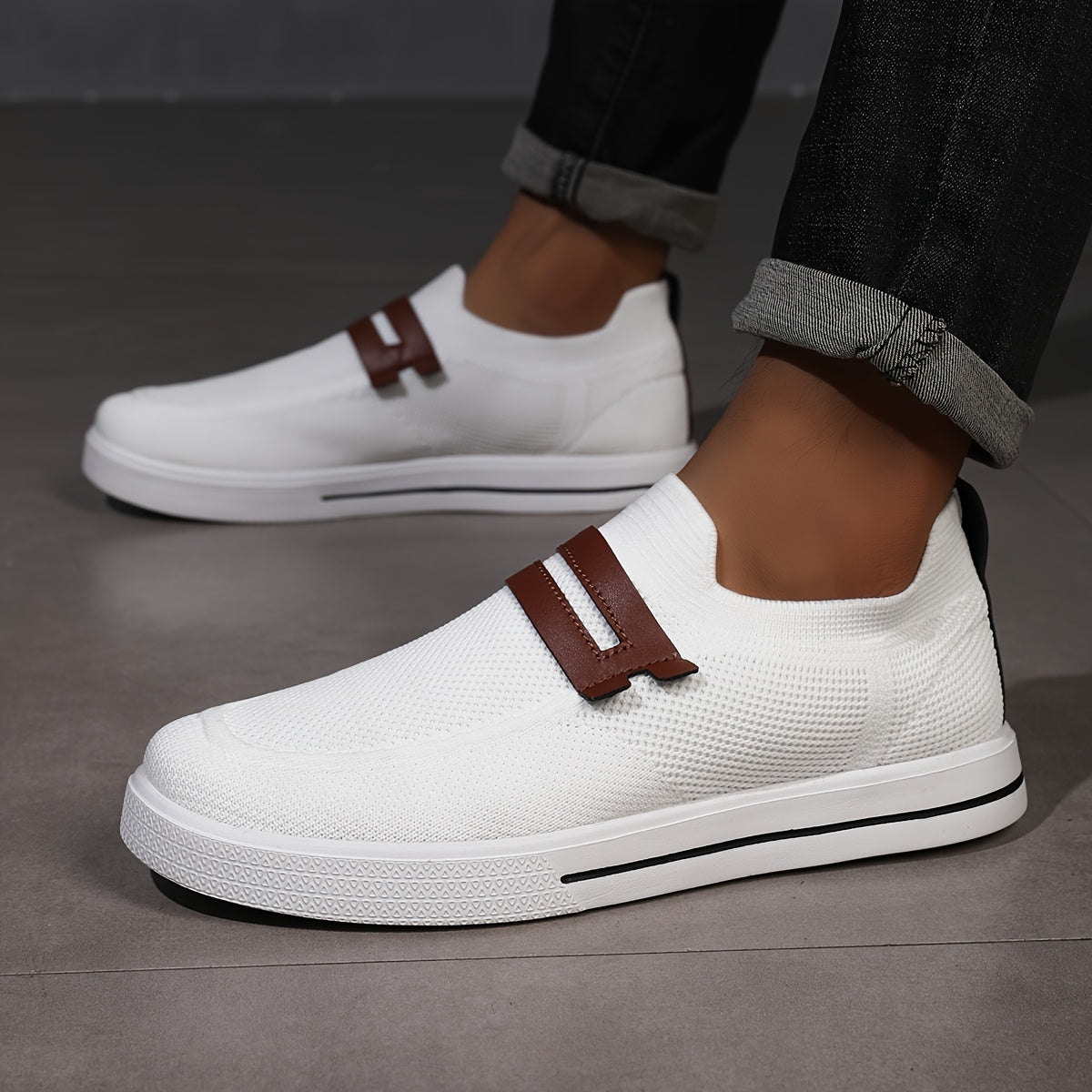 Reina | Mens Knit Slip-On Trainers