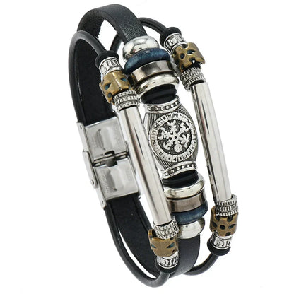 NorBrac – Vintage Lederarm Band Im Wikinger Stil