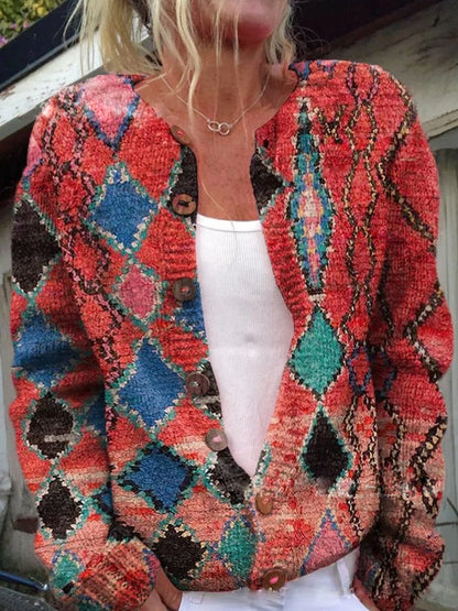Cylene | Weiche Strickjacke mit Blütenstickerei