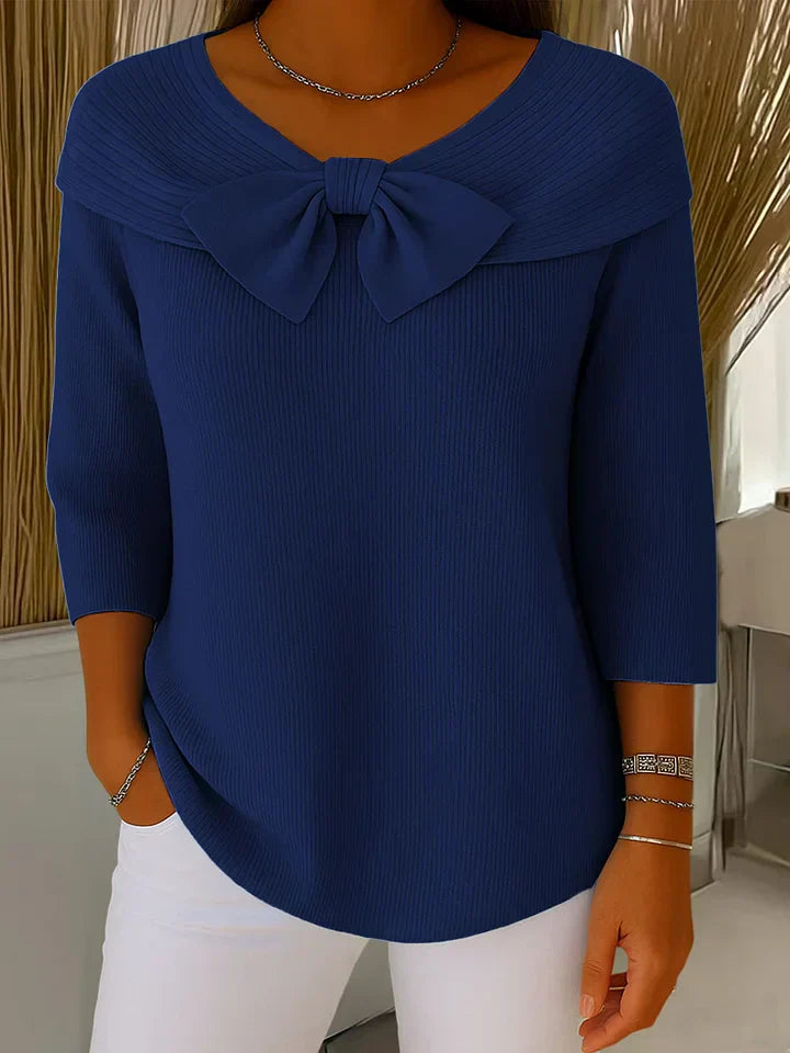 Clara | Pull Élégant avec Nœud en Maille Douce
