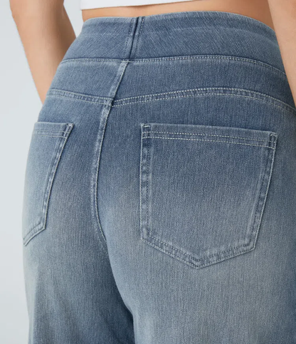 Vanelle | Hoge taille jeans met wijde pijpen voor dames – Comfortabele stretchdenim, casual en stijlvol