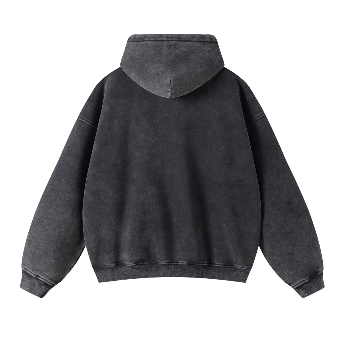 Washed Oversized Retro Zip-Up Hoodie