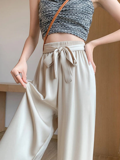 Silksommar® Collection - High-Waist & Loose-Fit Ultra Comfy Ice Silk Satin Trousers