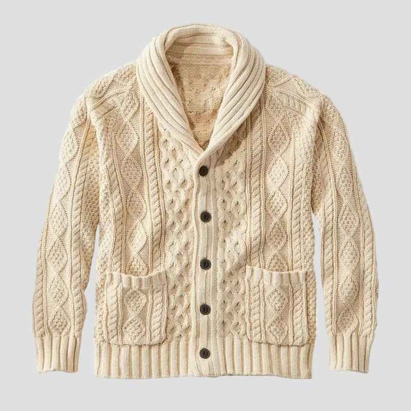 Noah Jacquard-Gestrickter Retro-Cardigan – Lässiger Vintage-Stil und gemütliche Wärme