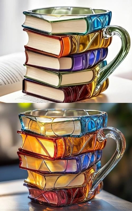 BuchBecher™ / Bemalte Buch-Tasse