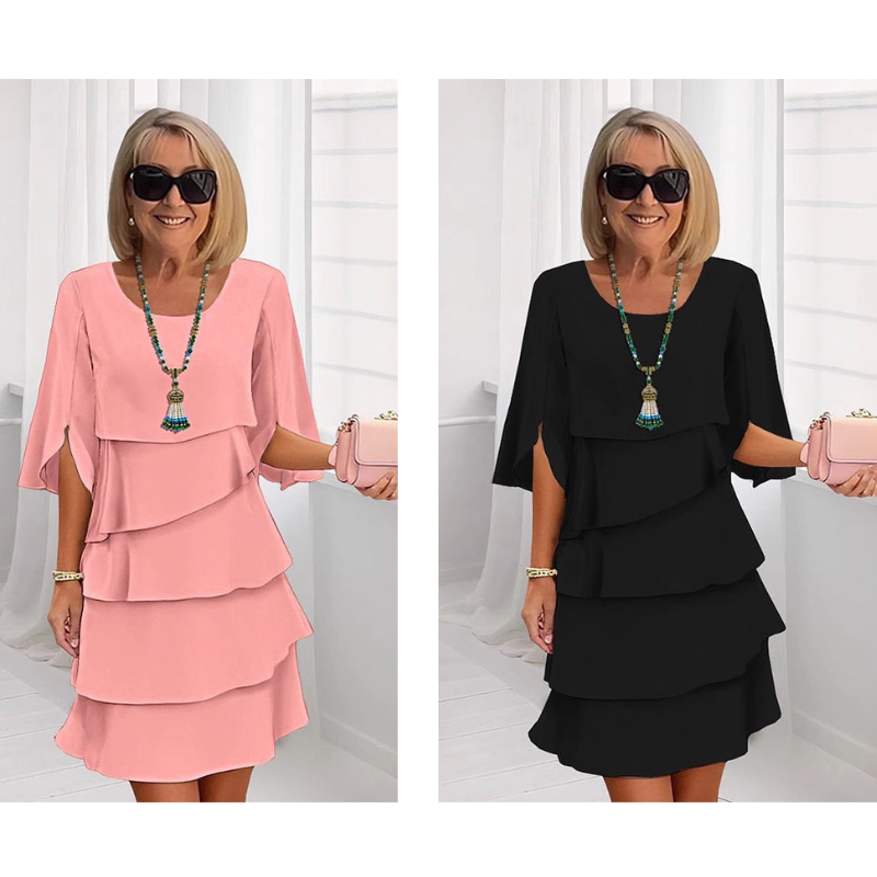 Żaneta – Elegancka sukienka z bufiastymi rękawami