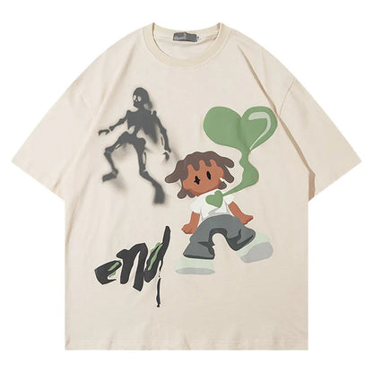 Oversized Graffiti Print T-Shirt