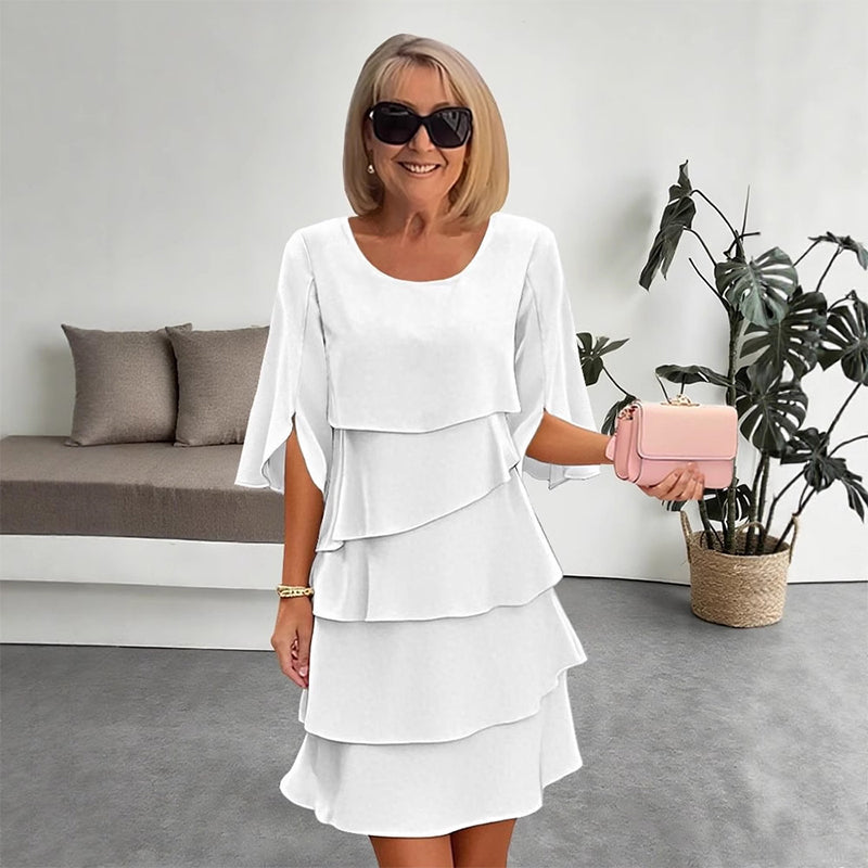 Żaneta – Elegancka sukienka z bufiastymi rękawami