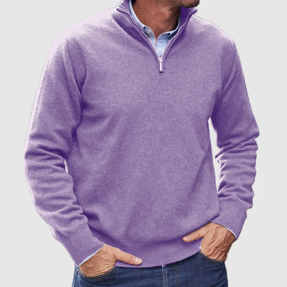 Herren-Pullover mit halbem Reißverschluss – Bequemer klassischer Pullover